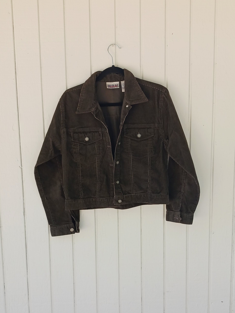 bill blass Dark Green And Brown Corduroy Utility Jacket